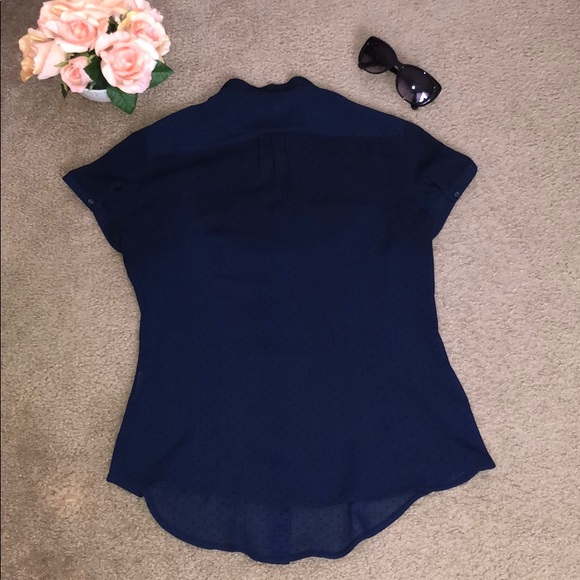 ESPRIT: Dark blue polka dotted shirt - Picture 3 of 4